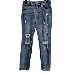 Altar'd State Jeans Women 26 Blue Vervet Distressed Skinny‎ Denim Grunge
